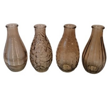 Glas vaser med mønster 4 ass. beige