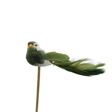 Fugl grøn på pind