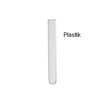 Reagensglas 16x100 uden krave mælkehvid PLASTIK
