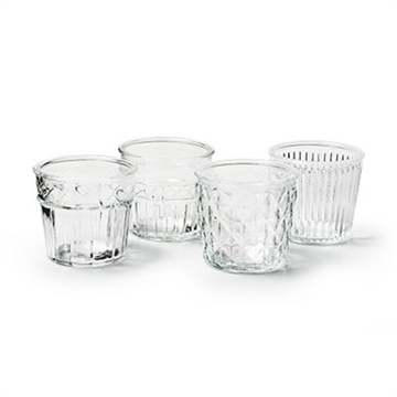 Glas vaser med mønster 4 ass. 10 cm