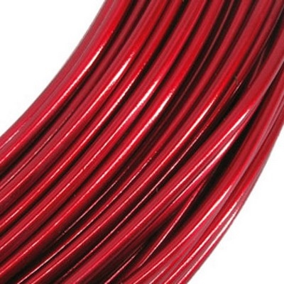 Aluminiums-tråd 2 mm Rød 60 meter