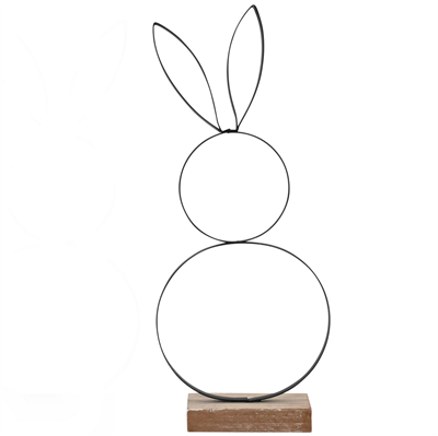 Metalhare 14,5 x 5 x 36,5 cm på træfod sort