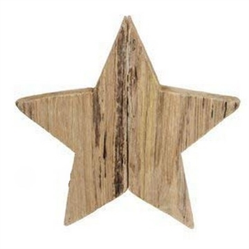 Træ stjerne natur 5 cm