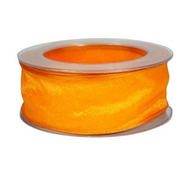 Organzabånd 40 mm mandarin 20 meter