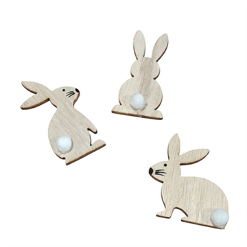 Træ hare 4 cm 3 stk.