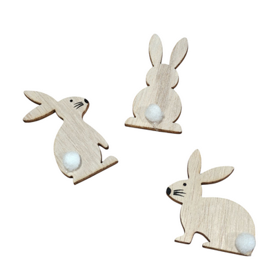 Træ hare 4 cm 3 stk.