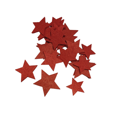 Filtstjerner rød lukket - 20 stk. ass. størrelser