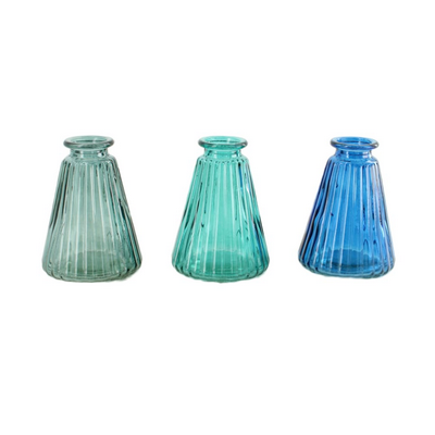 Glas flasker blå nuancer 3stk. sæt