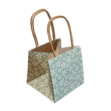 Papirtaske 10,5 cm m. motiv grøn