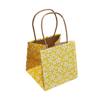 Papirtaske 10,5 cm m. motiv gul