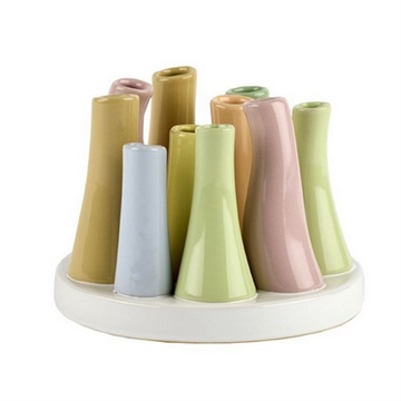 Vase/fad Round D:17 cm Pastel Multi