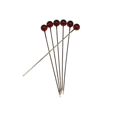 Perlenål mørkerød 6x65 36 gram