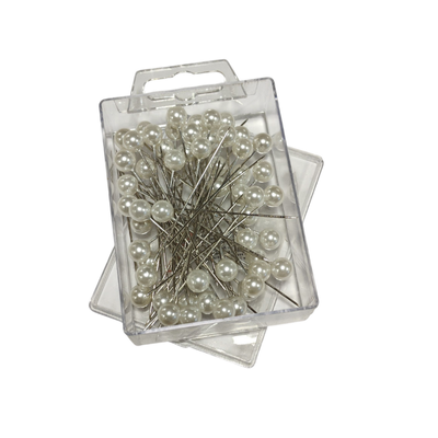 Perlenål hvid 8x65 55 stk.