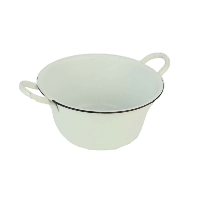 Metalskål til plantning – hvid Ø19 cm H10 cm