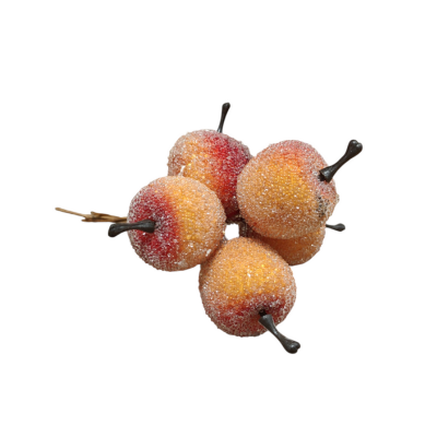 Dekorative æbler orange/rød – 5 stk