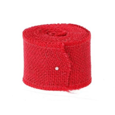 Jutebånd 50mm rød 5 meter rulle