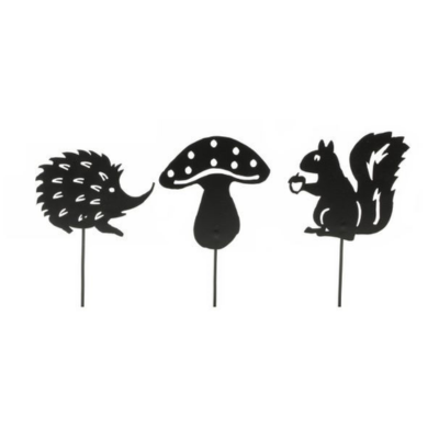 Sæt – sort metal på pind 2 -sort