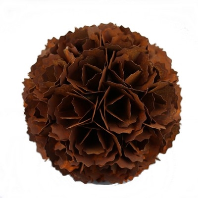 Kugle med blomsterhoveder rust D. 30 cm