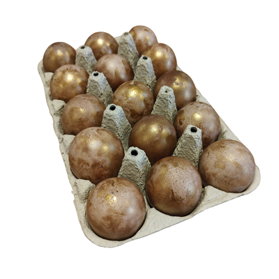 Hønseæg mørkebrun antik guld 15 stk 