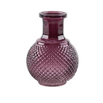 Vase med facetmønster 15 cm purple